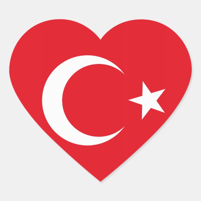 Adesivo Coração Turquia Flag Heart Sticker (Frente)