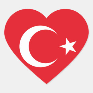 Adesivo Coração Turquia Flag Heart Sticker