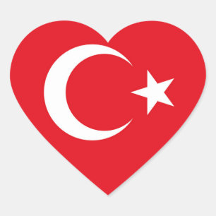 Adesivo Coração Turquia Flag Heart Sticker