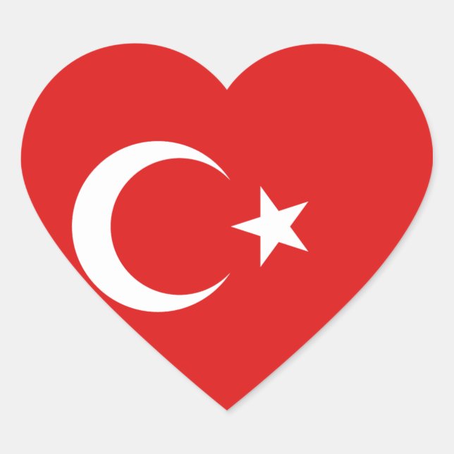 Adesivo Coração Turquia Flag Heart Sticker (Frente)