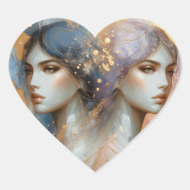 Adesivo Coração Twin Sisters