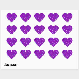 Adesivo Coração Twisty Polka Dot Spirals Purple Heart Stickers