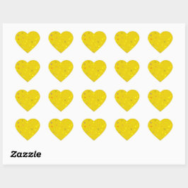 Adesivo Coração Twisty Polka Dot Spirals Yellow Heart Stickers