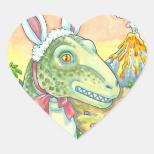 ADESIVO CORAÇÃO TYRANNOSAURUS, T-REX GENTO, DINO BUNNY LESTE