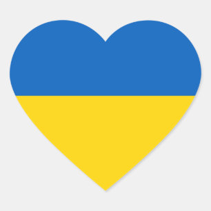 Adesivo Coração Ukraine/Ukrainian Flag