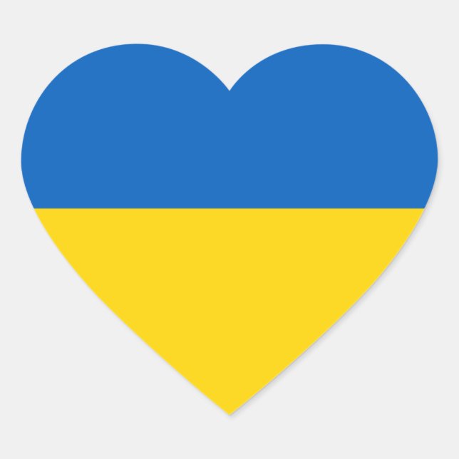 Adesivo Coração Ukraine/Ukrainian Flag (Frente)