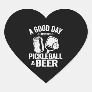 Adesivo Coração Um Bom Dia Começa Com Pickleball E Cerveja Engraça
