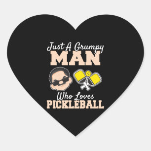 Adesivo Coração Um Homem Engraçado Que Adora Pickleball Engraçado