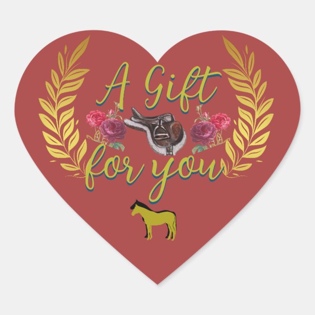 Adesivo Coração um presente para você equestre (Frente)