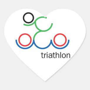 Adesivo Coração Um presente Triathlon excelente para seu amigo ou 