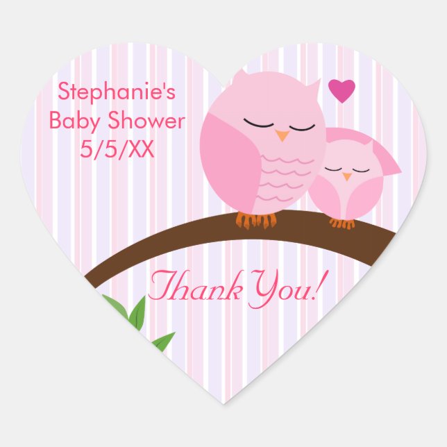 Adesivo Coração Um Quinto De Chá de fraldas Rosa (Frente)