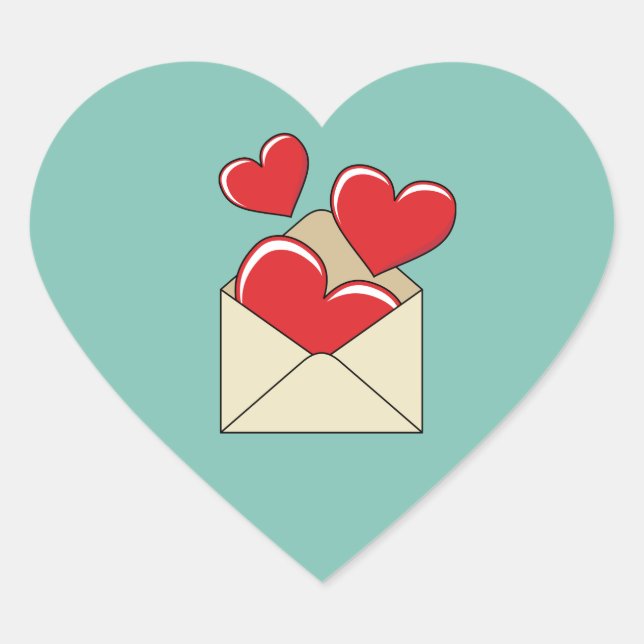 Adesivo Coração Uma Carta de Amor (Frente)
