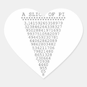 Adesivo Coração Uma fatia de gráfico do Pi