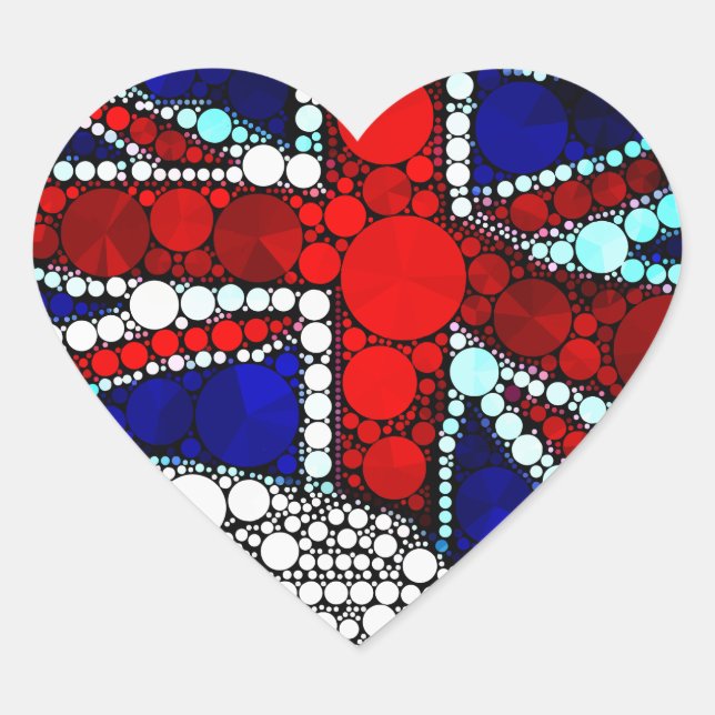 Adesivo Coração União Moderna Jack British Flag (Frente)