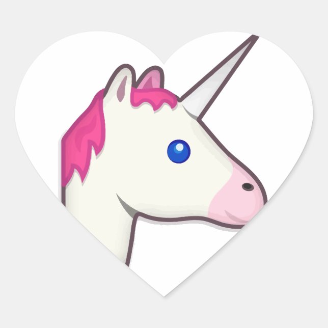 Adesivo Coração unicorn emoji (Frente)