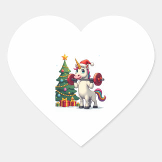 Adesivo Coração Unicorn Lifting Christmas Weightlifting Deadlift G