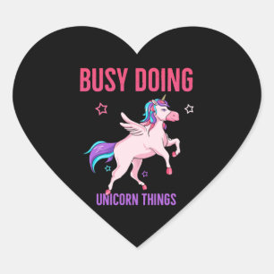 Adesivo Coração Unicorn Lover Busy Fazendo Coisas Unicórn Arcos-Ch
