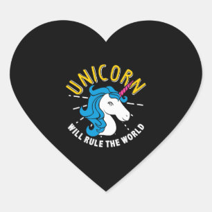 Adesivo Coração Unicorn Lover Gift unicorn vai governar o mundo