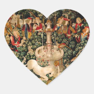 Adesivo Coração Unicorn Tapestries Encontrou Legenda Mítica