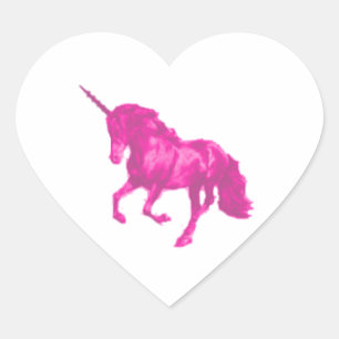 Adesivo Coração Unicórnio cor-de-rosa
