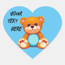 Adesivo Coração Ursinho
