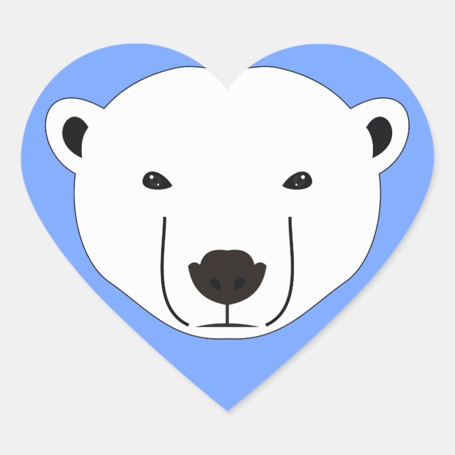Adesivo Coração Urso Polar (Frente)