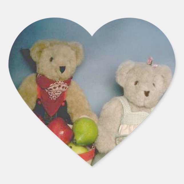 Adesivo Coração Ursos de Colheita (Frente)