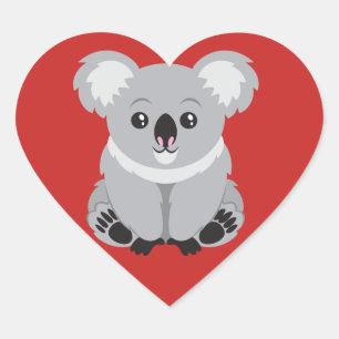 Adesivo Coração Ursos de Koala do amor
