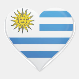 Adesivo Coração Uruguai ama vara de orgulho do coração