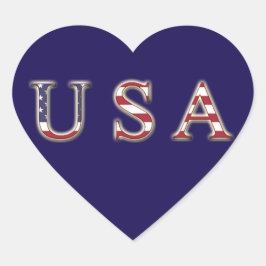 Adesivo Coração USA Heart Stickers, Glossy
