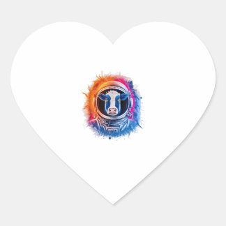 Adesivo Coração Vaca Vaca Vaca Vaca Colorida Astronauta Espacial