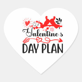 Adesivo Coração Valentine’s Day Plan – Romantic Love Birds & Heart
