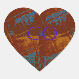 Adesivo Coração Vamos de Arte do Impressão Go Zebra Safari/Gráfico