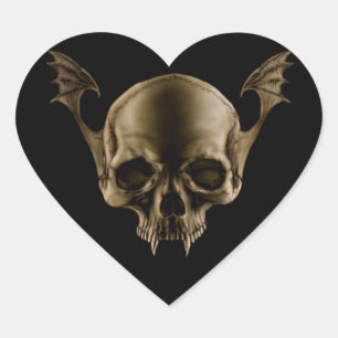 Adesivo Coração Vampire Skull