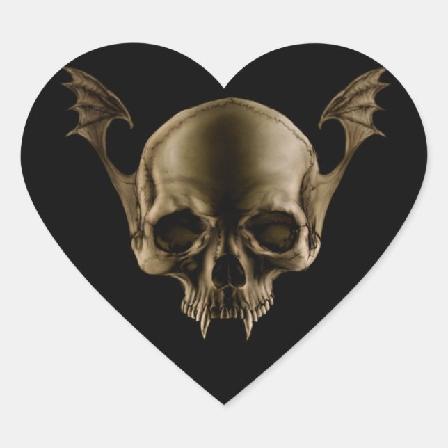 Adesivo Coração Vampire Skull (Frente)