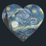 Adesivo Coração Van Gogh Starry Night<br><div class="desc">Vincent Van Gogh Starry Night,  obra-prima,  trabalho de arte de vintage em produtos modernos do Zazilicious</div>