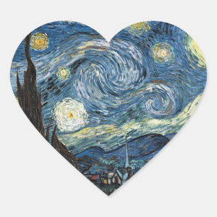 Adesivo Coração Van Gogh Starry Night
