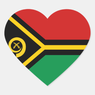 Adesivo Coração Vanuatu Flag Heart Sticker