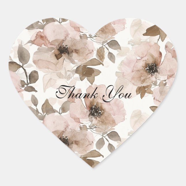 Adesivo Coração Vaqueira Marrom Rosa Floral do Sudoeste (Frente)