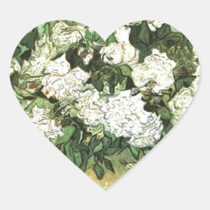 Adesivo Coração Vase com Rosas - Van Gogh