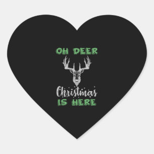 Adesivo Coração veado de natal cercador