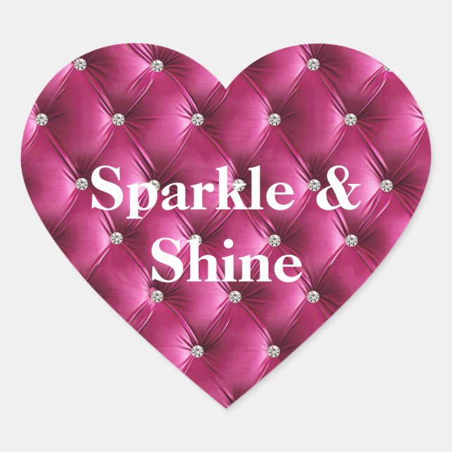 Adesivo Coração Velvet Faux cor-de-rosa quente (Frente)