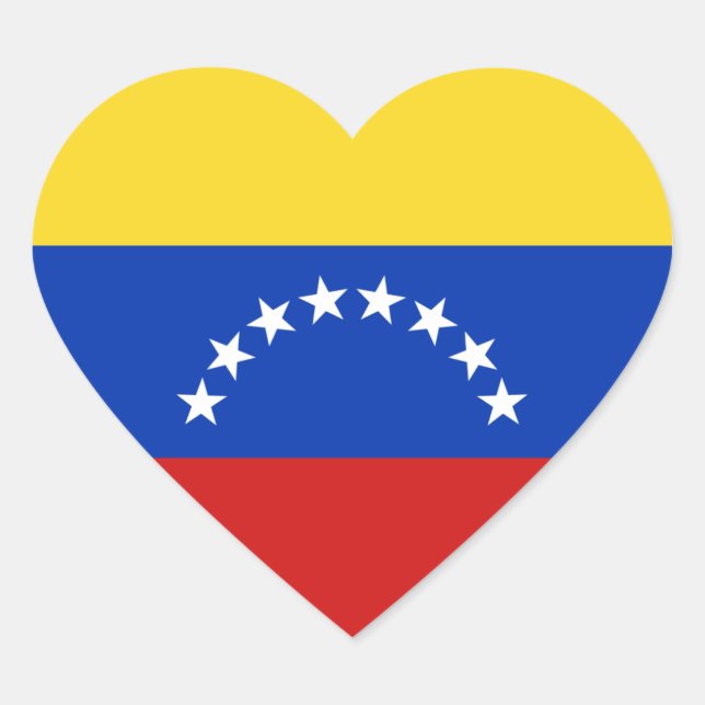 Adesivo Coração Venezuela Flag Heart Sticker (Frente)