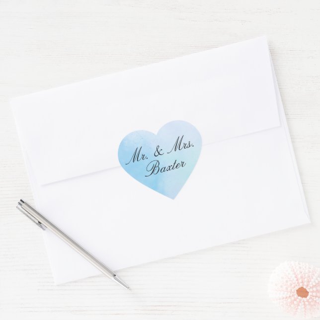 Adesivo Coração "Verdadeiro Amor Azul"  (Envelope)