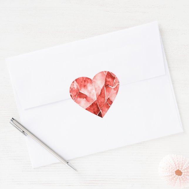 Adesivo Coração Vermelho (Envelope)