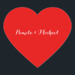 Adesivo Coração Vermelho Clássico Mínimo De Casamento Elegante<br><div class="desc">Esse modelo pode ser personalizado para atender a todas as profissões profissionais.</div>