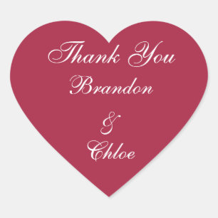 Adesivo Coração Vermelho do rubi e obrigado das pérolas você