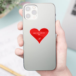 Adesivo Coração Vermelho Personalizado Dia dos Namorados N
