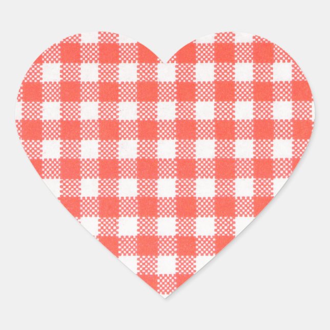 Adesivo Coração vermelho quadricula (Frente)