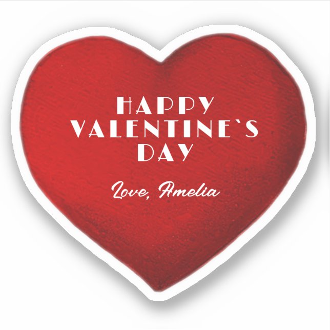 Adesivo Coração Vermelho Romântico com Namorados de Nome D (Frente)